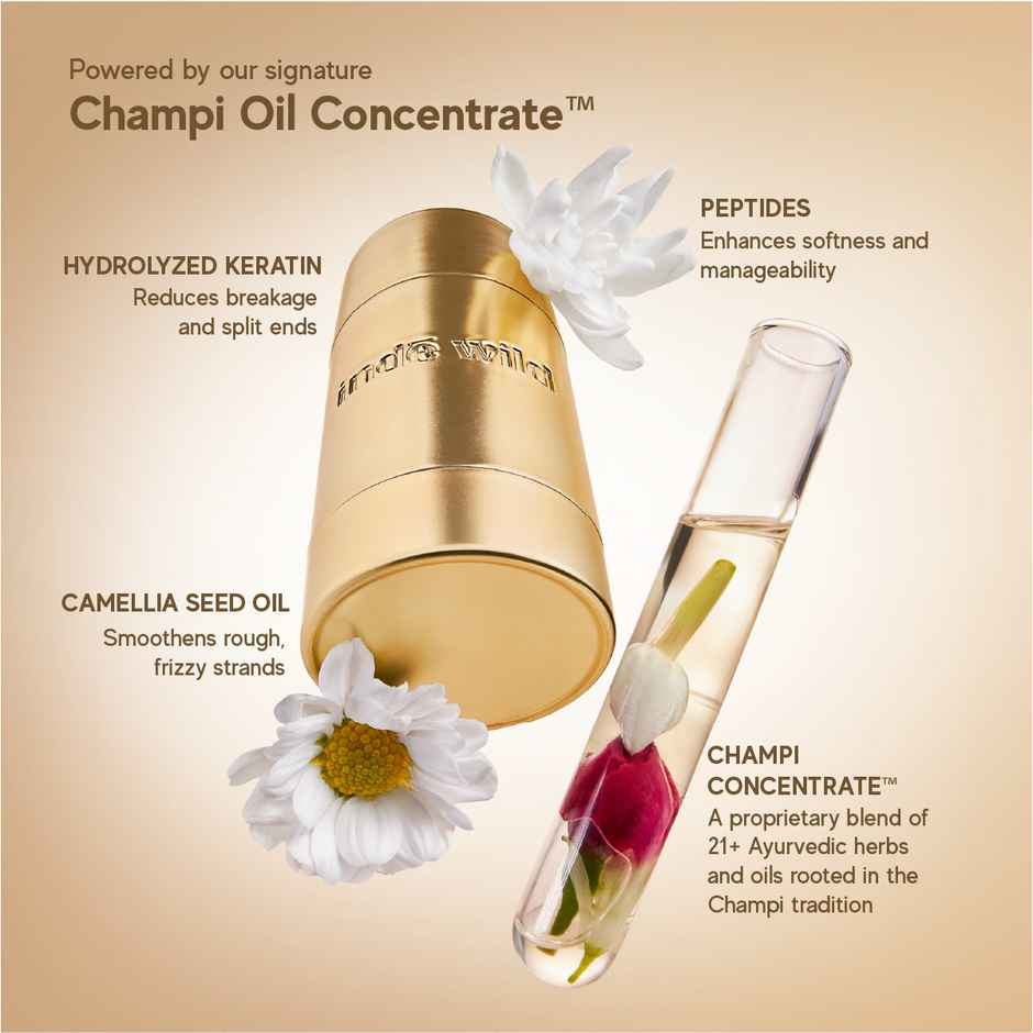 inde wild Champi Sleek Wax Stick With Champi Oil Concentrate for Sleek, Strong and Frizz-free Hair