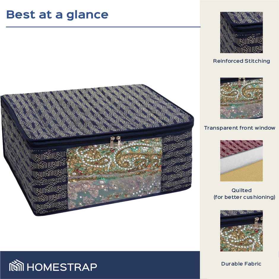 Homestrap Cotton Quilted Foldable Saree Covers - Pack of 3