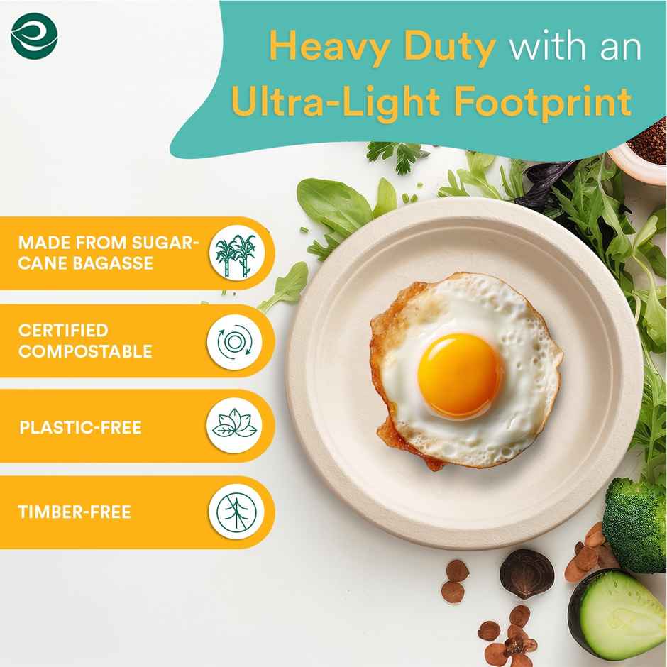 ECO SOUL 6 inch Round | 25 Count | Disposable Plate