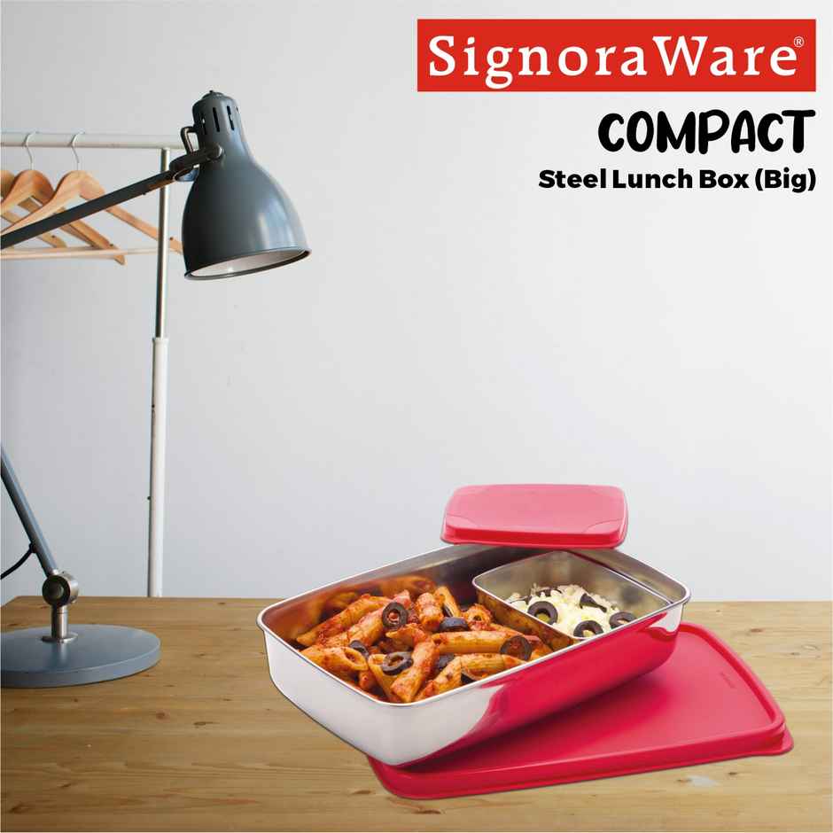 Signoraware Compact Steel Lunch Box (Big) - Assorted
