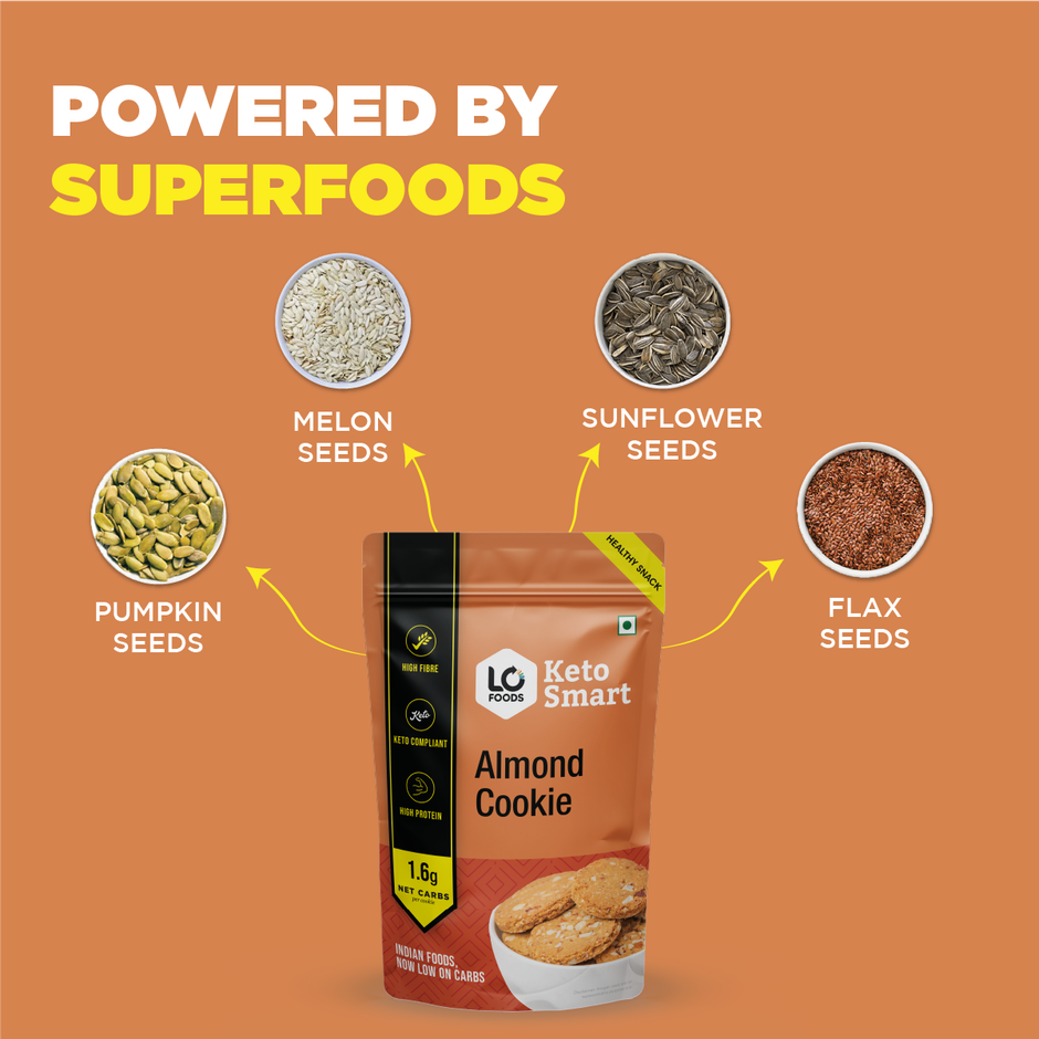 Lo Foods Keto Almond Cookies - Sugar Free Biscuit, High Protein Healthy Biscuits