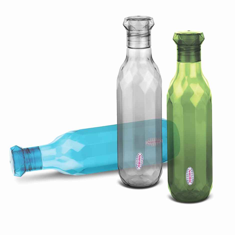 Asian Diamond Pet Fridge Water Bottle With Star Lid 1000 ml | Colour May Vary