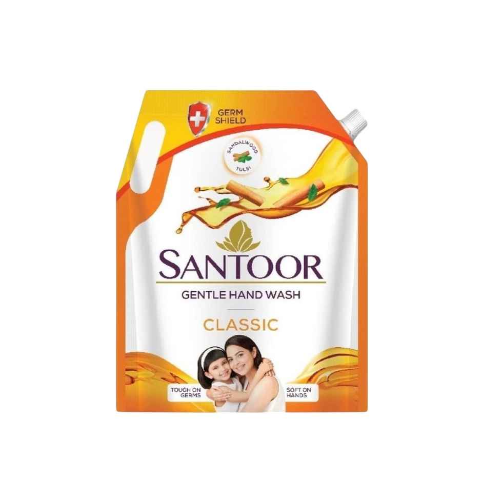 Santoor Classic Gentle Anti-Bacterial Hand Wash With Natural Goodness of Sandalwood and Tulsi