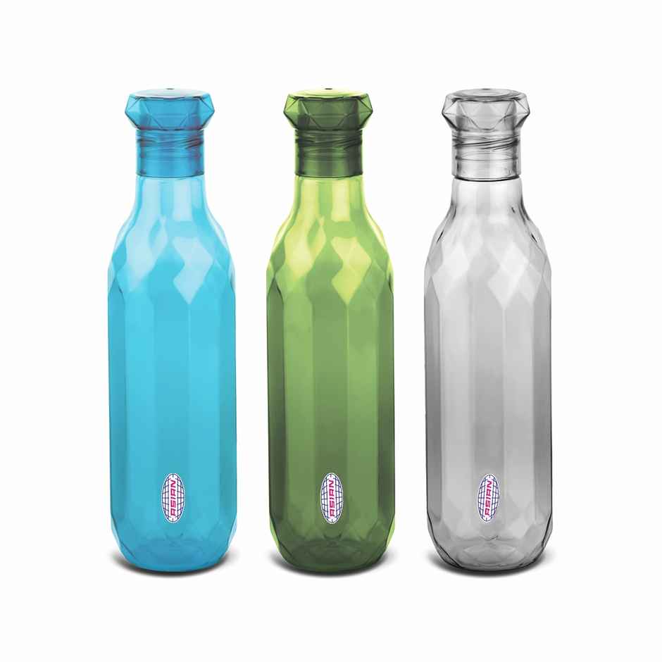 Asian Diamond Pet Fridge Water Bottle With Star Lid 1000 ml | Colour May Vary