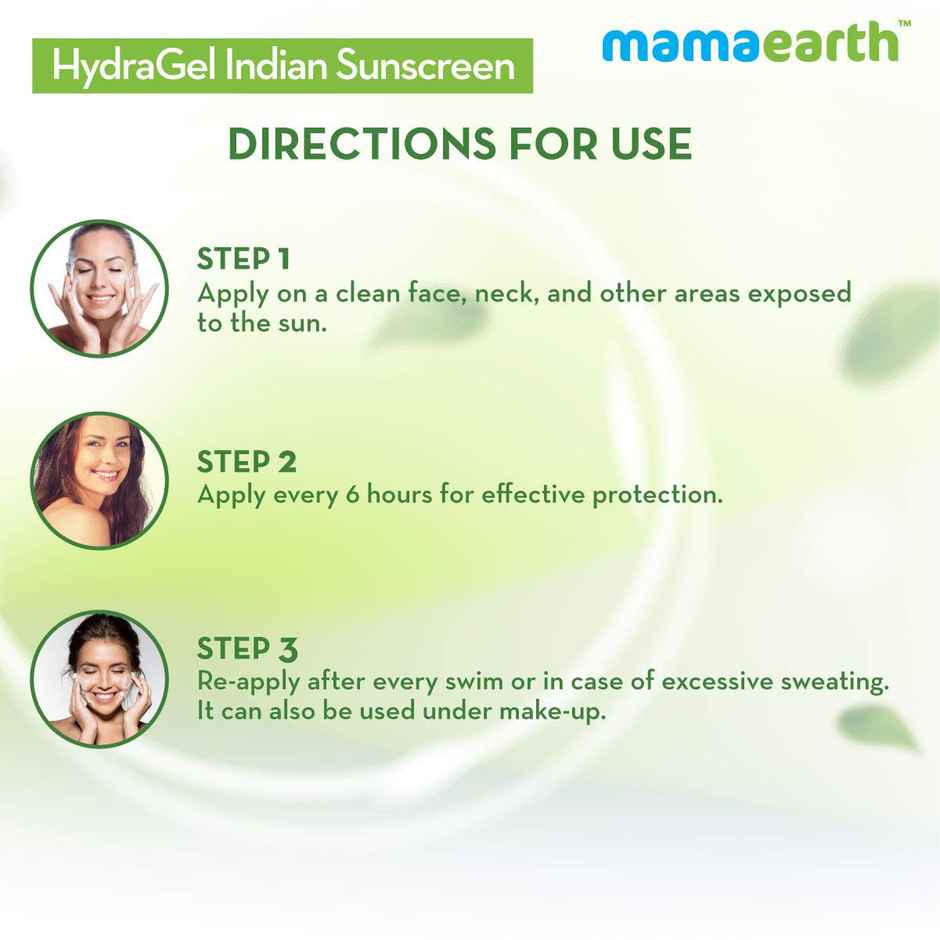 Mamaearth HydraGel Indian Sunscreen SPF 50, with Aloe Vera & Raspberry for Tan Protection