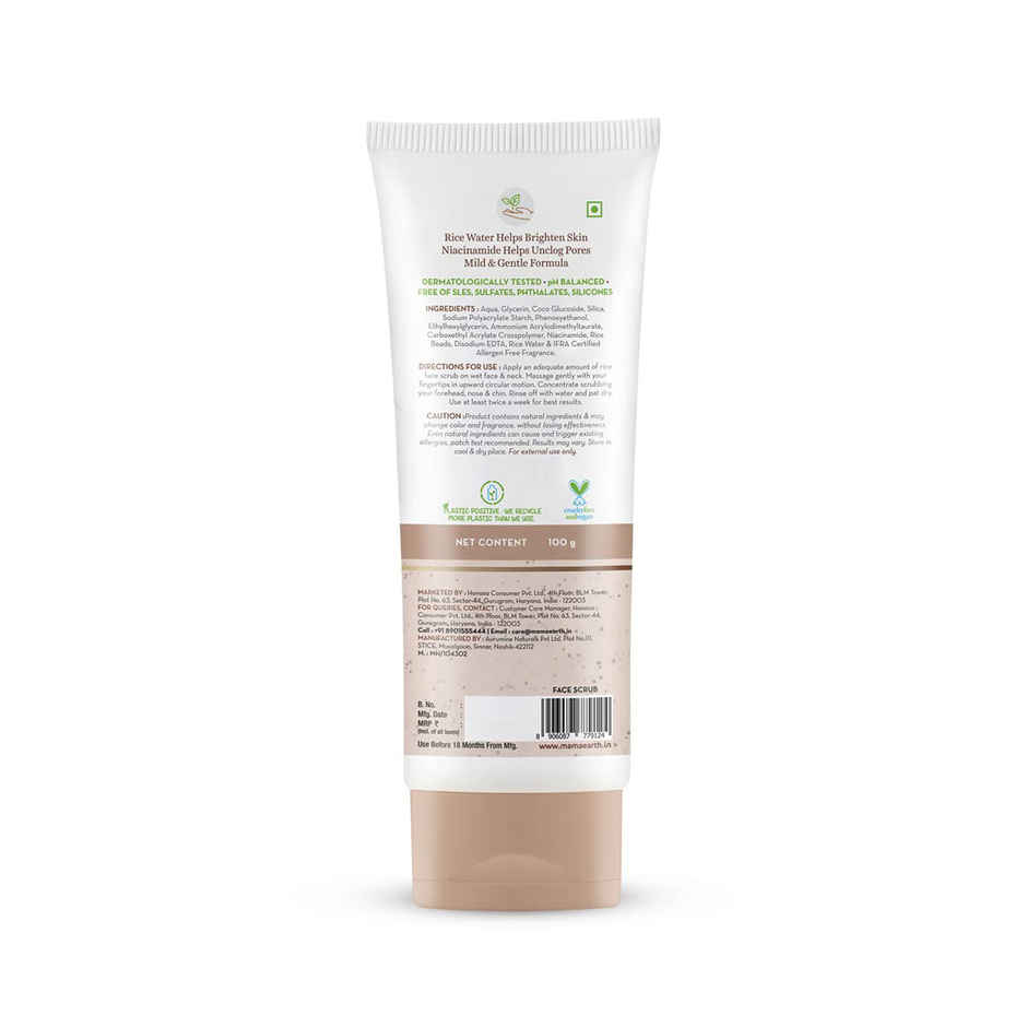 Mamaearth Rice Face Scrub For Glowing Skin With Rice Water & Niacinamide For Glass Skin