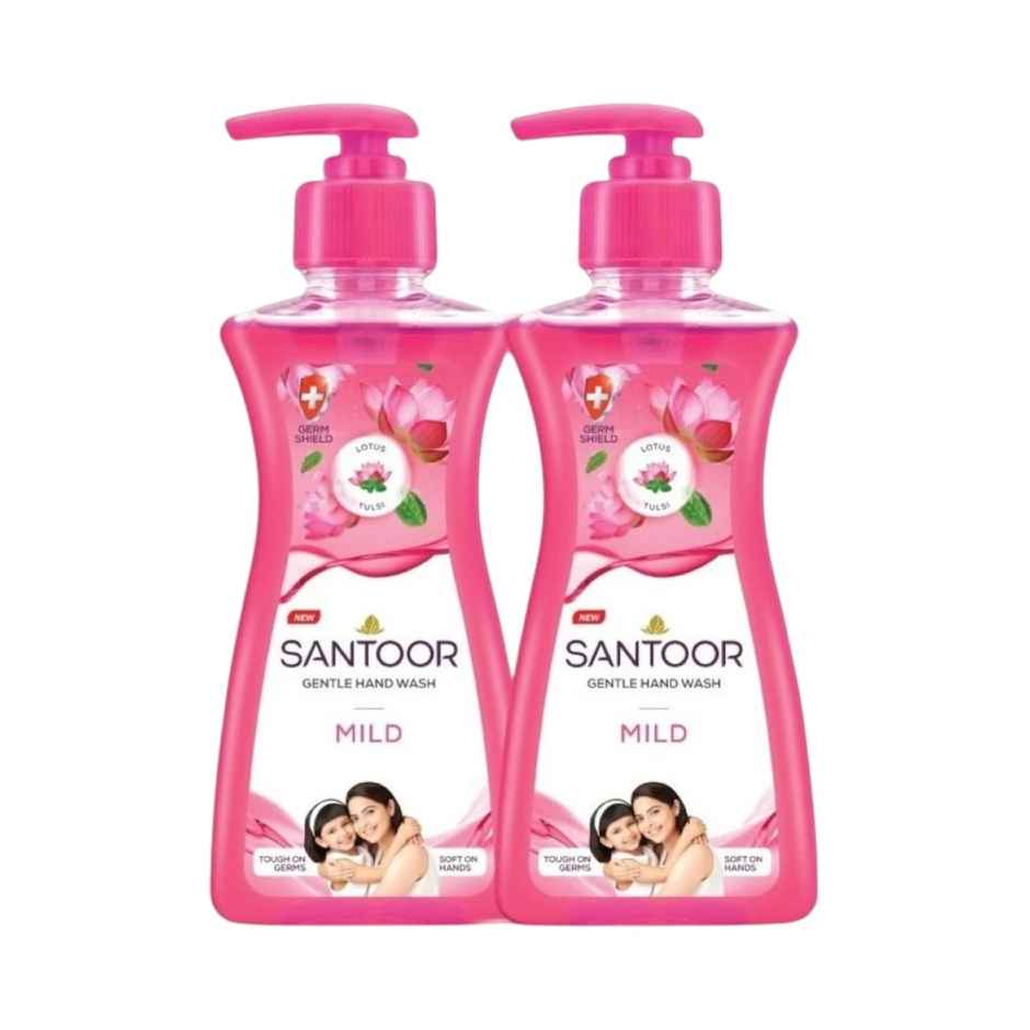 Santoor Mild Gentle Anti-Bacterial Hand Wash With Natural Goodness of Lotus and Tulsi