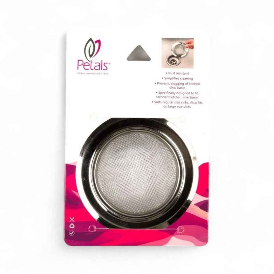 Petals Stainless Steel Sink Drainer/Strainer/Sink Jali/Filter | 9 cm diameter
