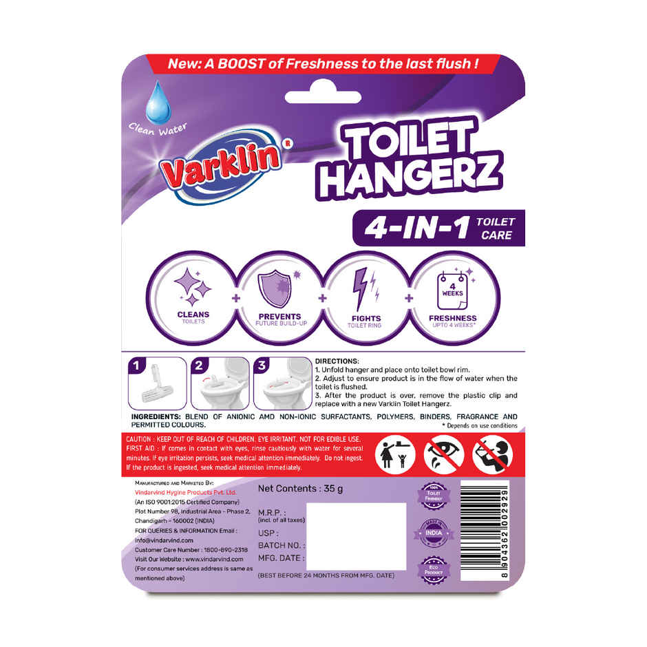 Varklin Lavender Toilet Rim Hangerz Toilet Cleaner Rim Block