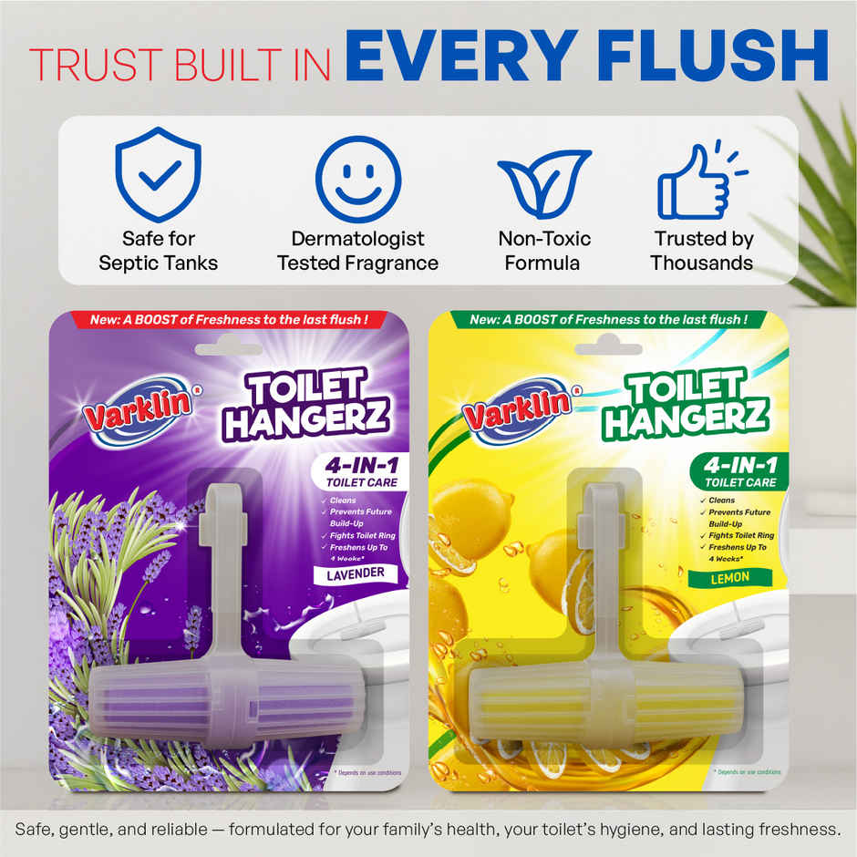 Varklin Toilet Cleaner Rim Hangerz Lemon And Lavender |Pack Of 2