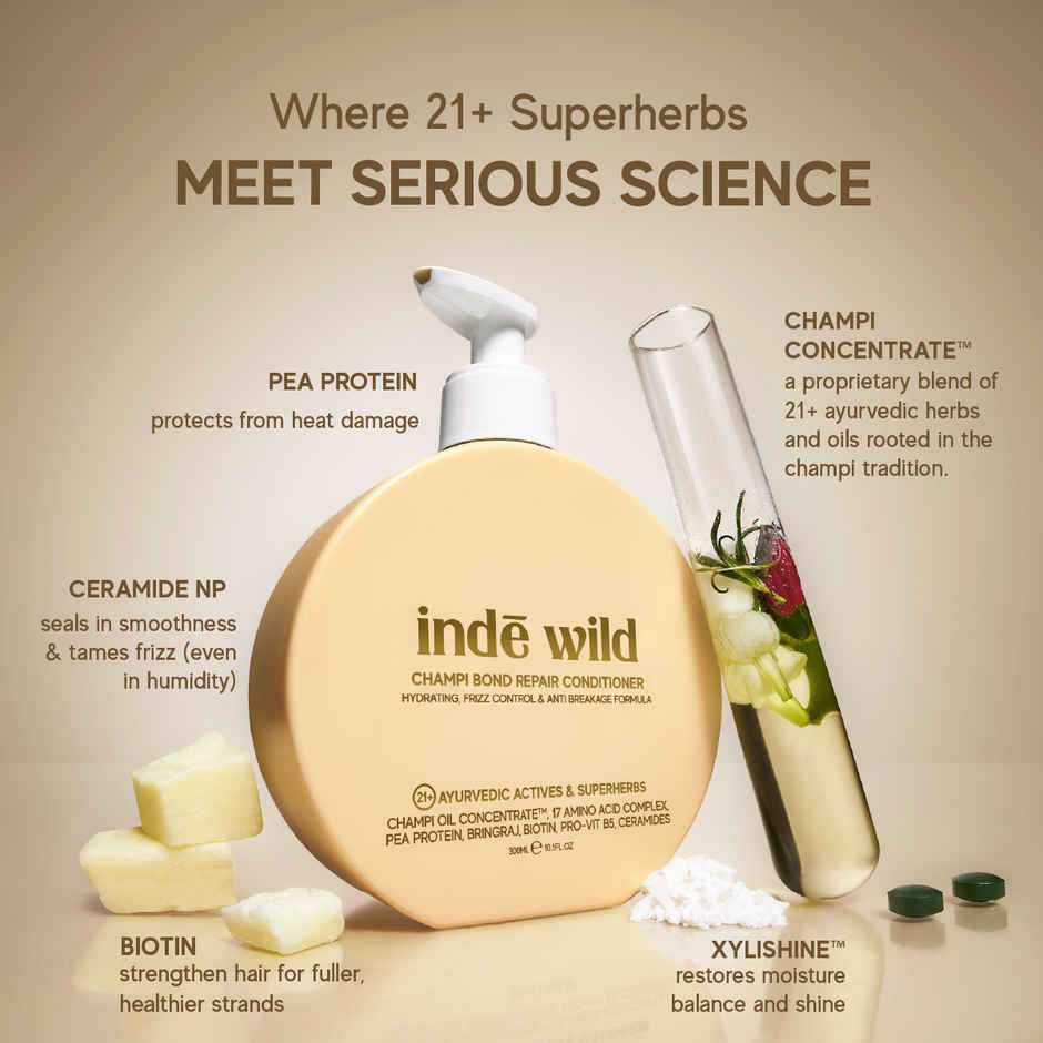 inde wild Champi Bond Repair Conditioner | Hydrating, Frizz Control & Anti Breakage Formula