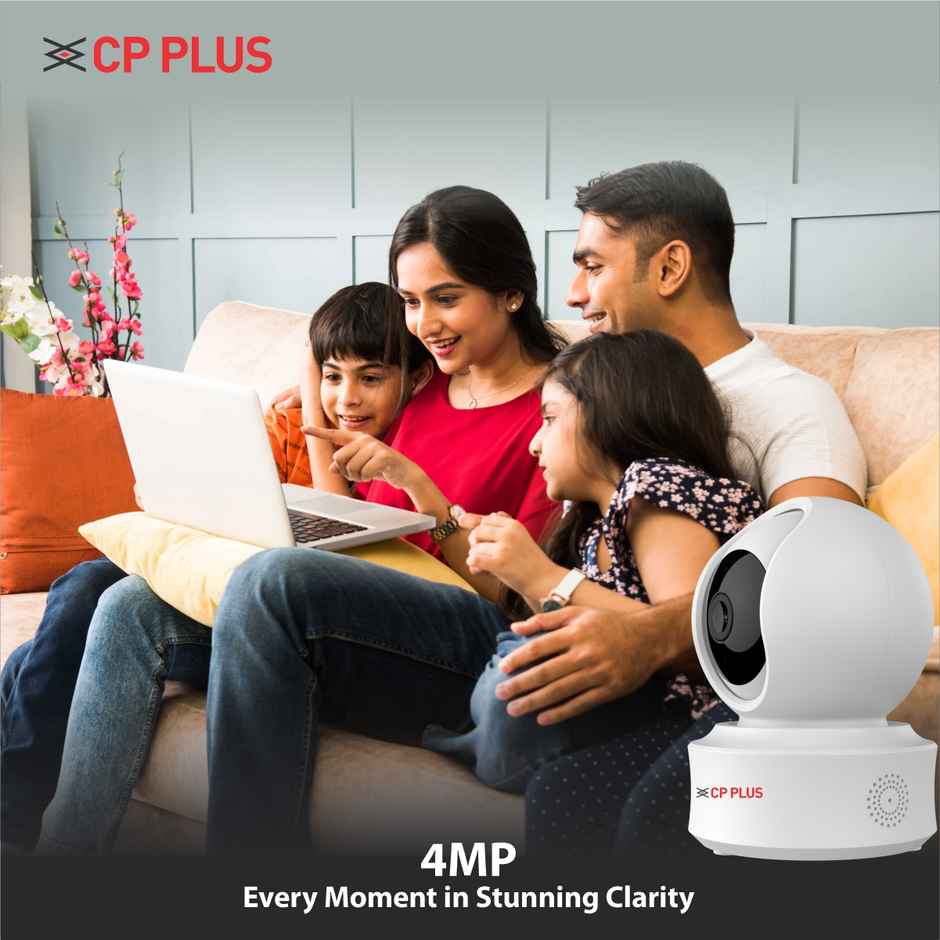 CP PLUS CP-E41Q 4MP Wi-Fi PT Camera with Motion Detection Two-Way Talk & Google Home Support