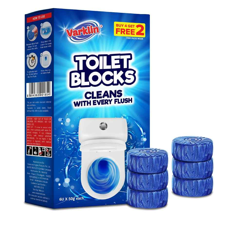 Varklin Toilet Blocks | Toilet Flush Cleaner Balls | Pack Of 6