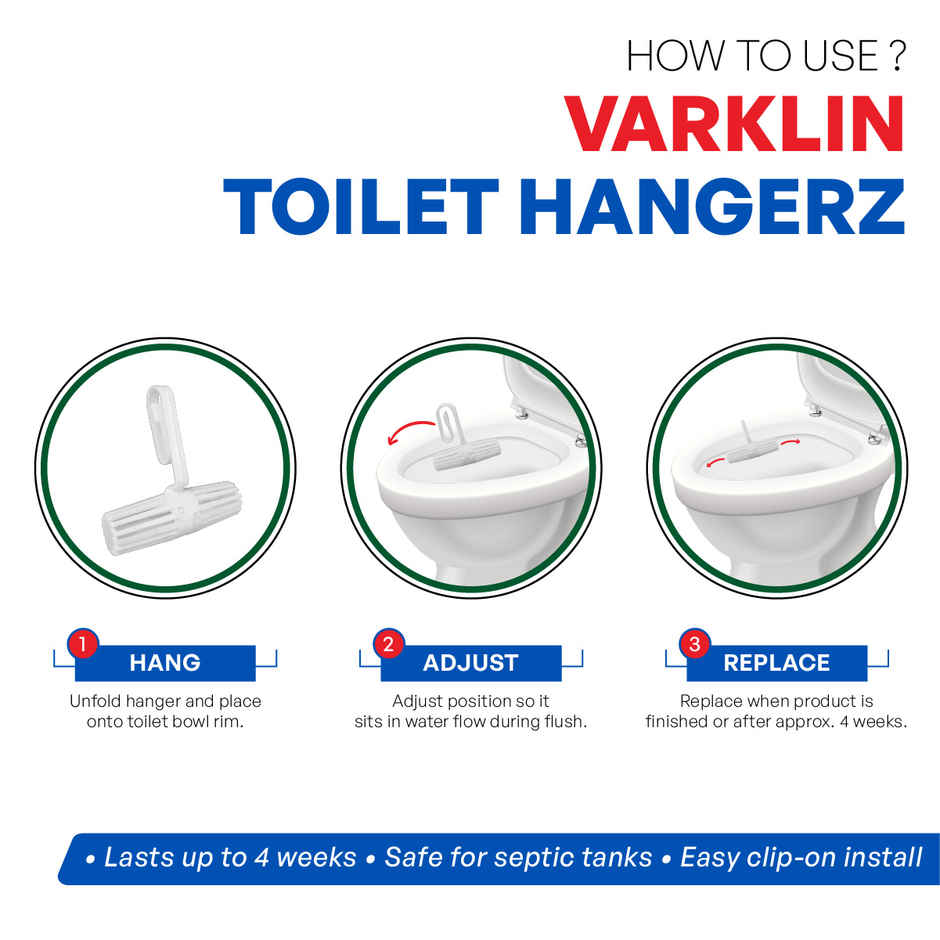 Varklin Lavender Toilet Rim Hangerz Toilet Cleaner Rim Block
