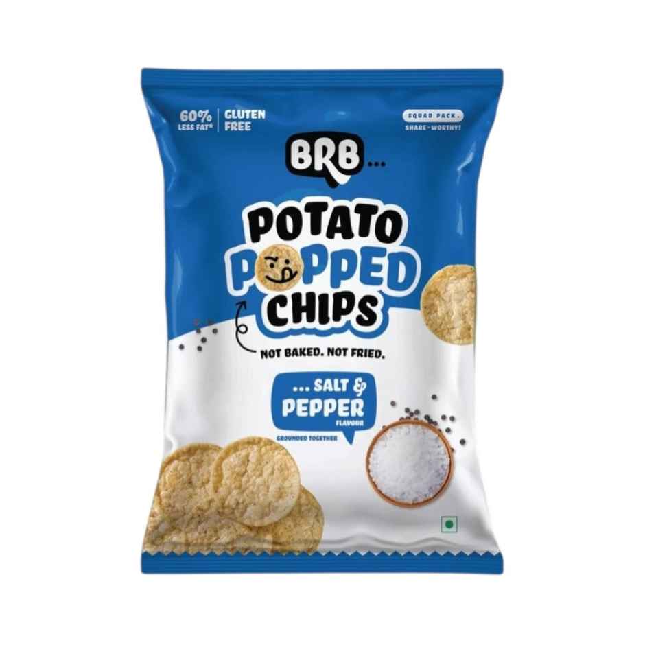 BRB Potato Popped Chips - Salt & Pepper Flavour