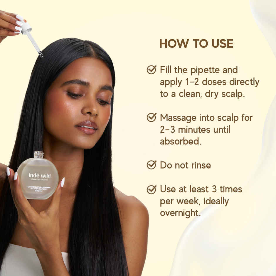 inde wild Moonlight Scalp Serum with Moringa, Bhringraj & Amla | Healthy Scalp & Hair Density