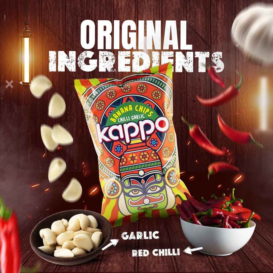 Kappo Banana Chips Chilli Garlic | Crispy & Spicy