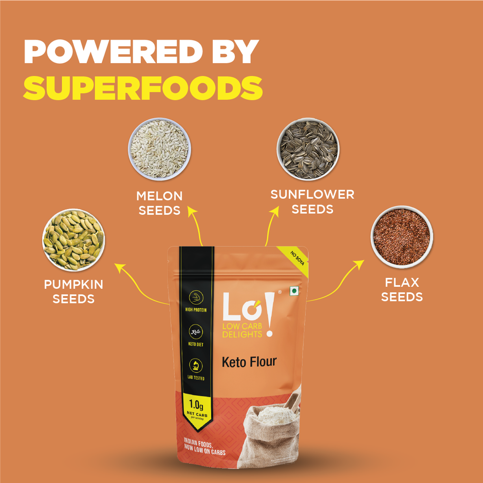 Lo Foods Keto Flour 1G Net Carb Keto Friendly Select Multigrain Atta with Almond Flour