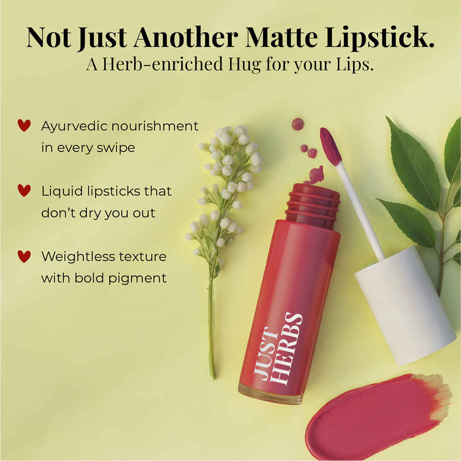 Just Herbs Enriched Liquid Lipstick Kit | Set Of 5 | Deeps And Red