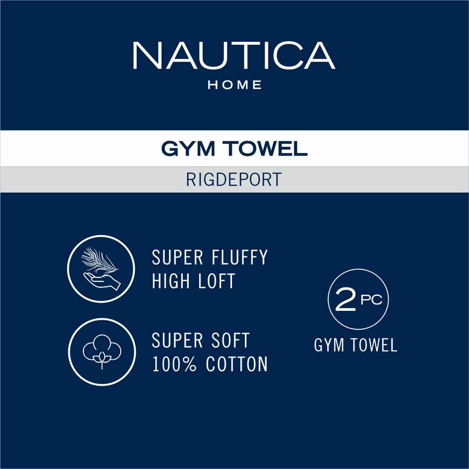 Nautica Super Soft Cotton Gym Towel Set | Purple