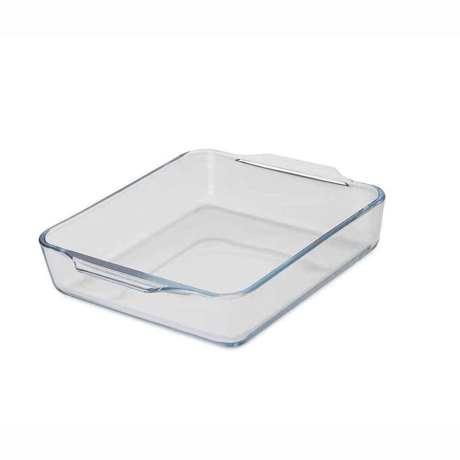 Signoraware Bake N Serve Square Dish | 500 ml | Clear | Glass Baking Dish, Oven Safe Dish