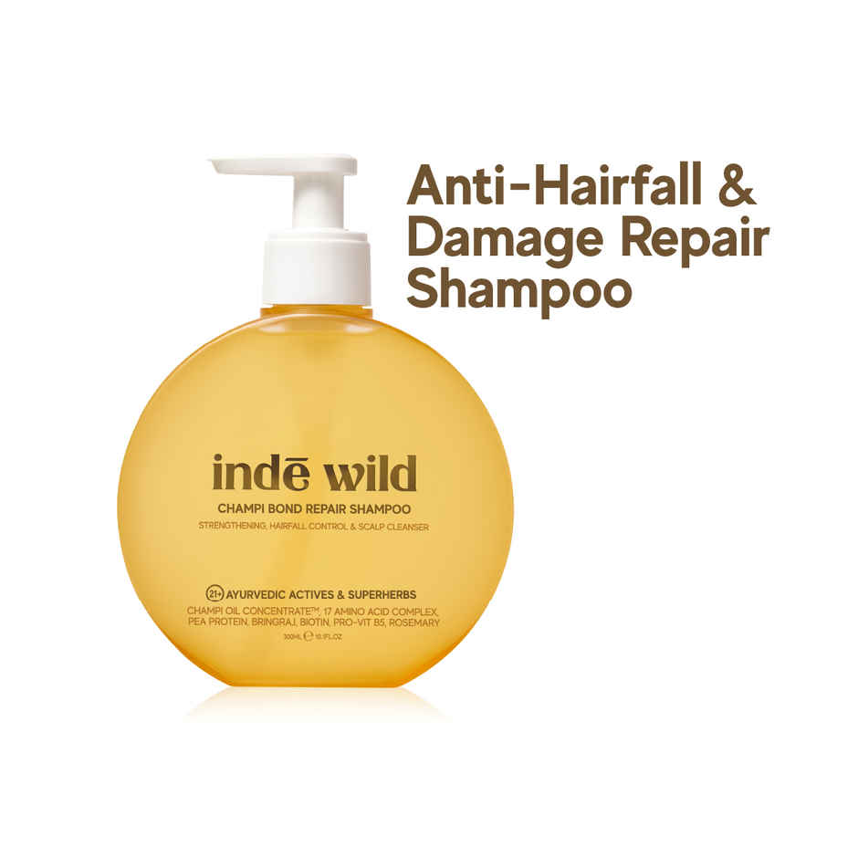 inde wild Champi Bond Repair Shampoo - Strengthening, Hairfall Control & Scalp Cleanser