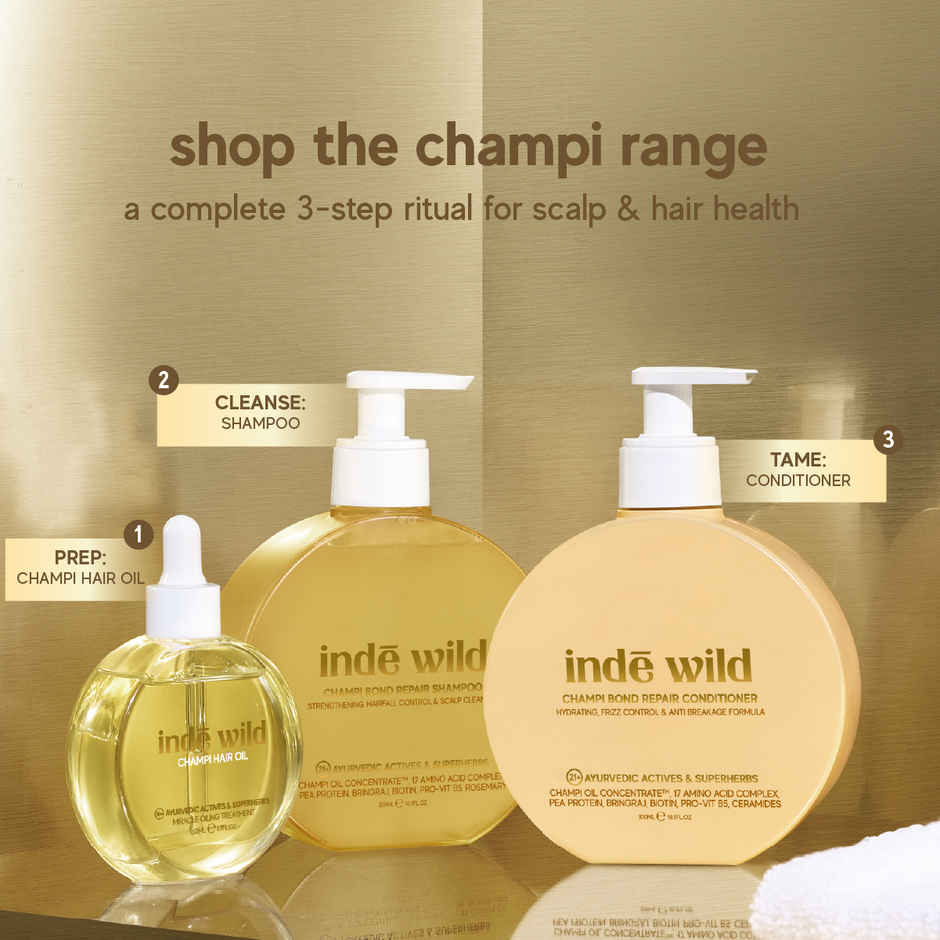 inde wild Champi Bond Repair Shampoo - Strengthening, Hairfall Control & Scalp Cleanser