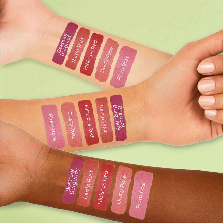 Just Herbs Enriched Liquid Lipstick Kit | Set Of 5 | Deeps And Red