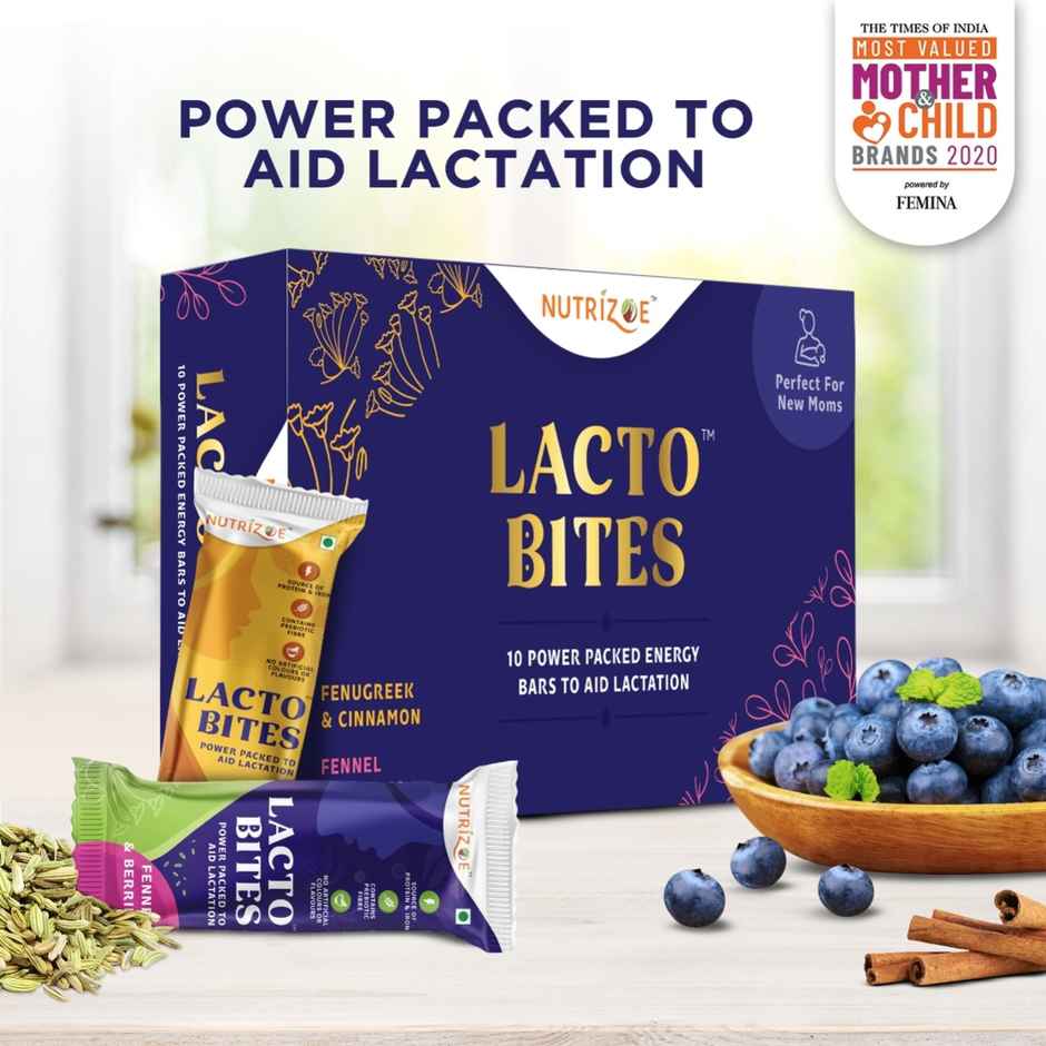 Nutrizoe Lactobites - Lactation For Milk Supply | Breastfeeding - 10 Bars
