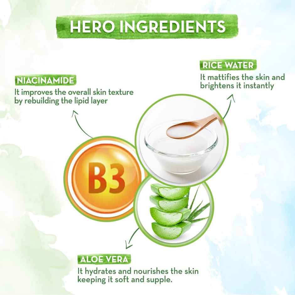 Mamaearth Rice Oil-Free Face Moisturizer With Rice Water & Niacinamide For Glass Skin