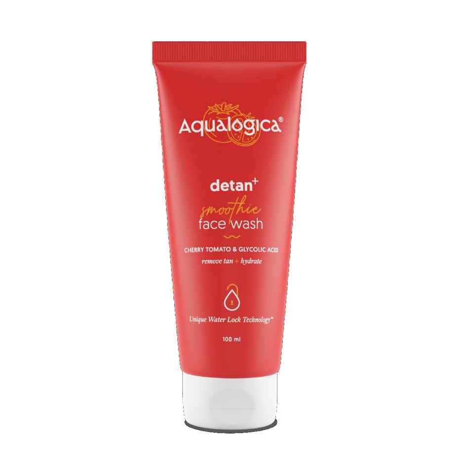 Aqualogica Detan+ Smoothie Face Wash With Cherry Tomato & Glycolic Acid Facial Cleanser