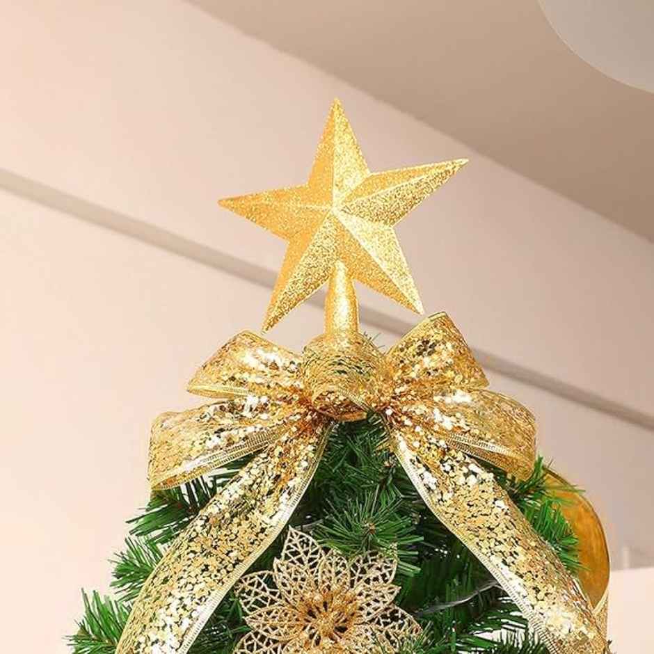 Christmas Tree Top Decorative Star | Golden | Picfest