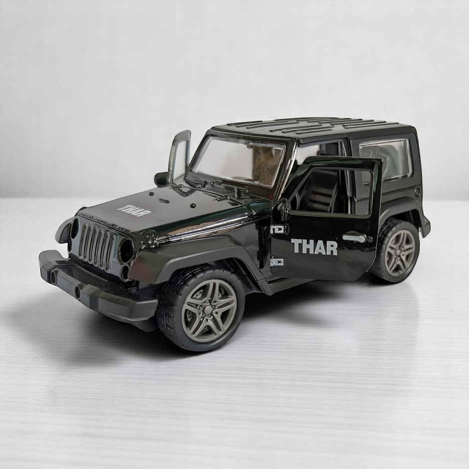 Toyshine 1:32 Scale Diecast Thar Vehicle with Pull Back & Opening Doors - Black