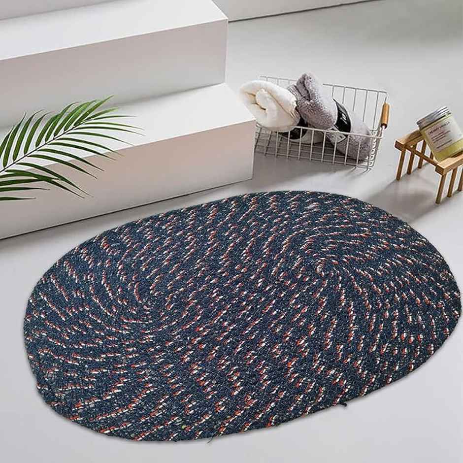 Elegant Weavers Oval Floor Mat | 30 x 21 cm | Colour May Vary