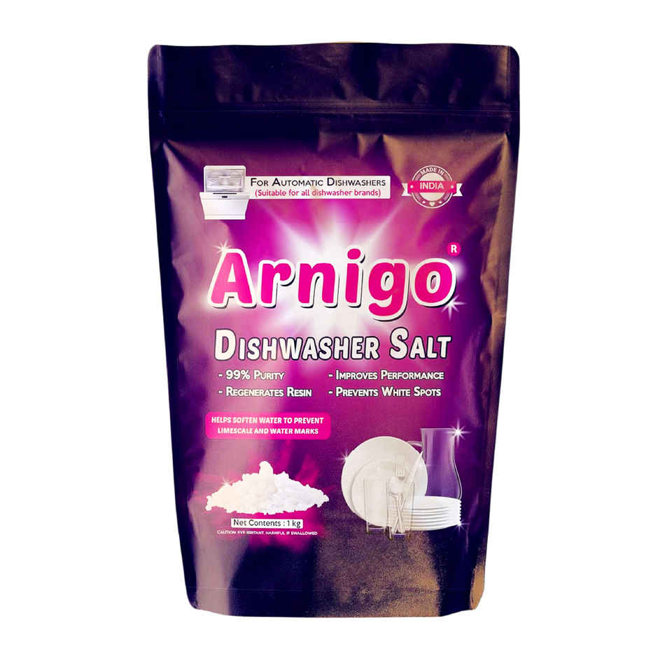 Arnigo Dishwasher Salt for All Dishwashers, Prevents Spots & Enhances Cleaning