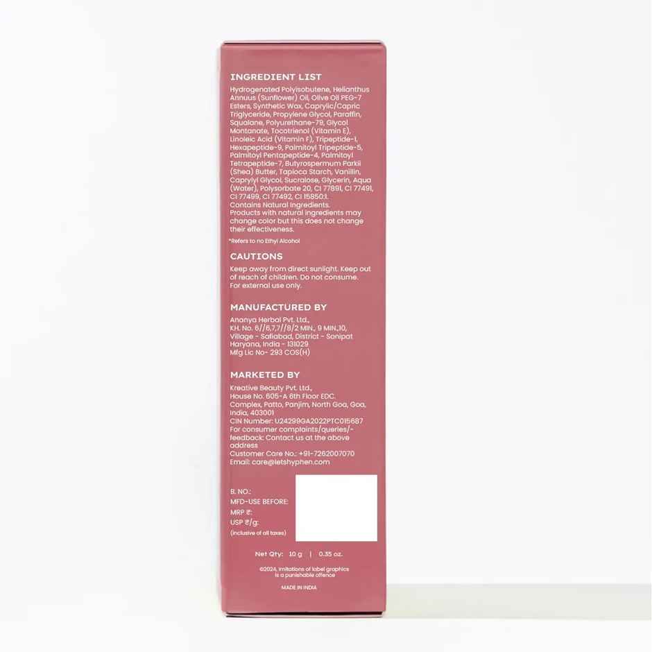 Hyphen Vitamin-Infused Peptide Tinted Lip Balm - Hazel