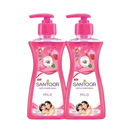 Santoor Mild Gentle Anti-Bacterial Hand Wash With Natural Goodness of Lotus and Tulsi