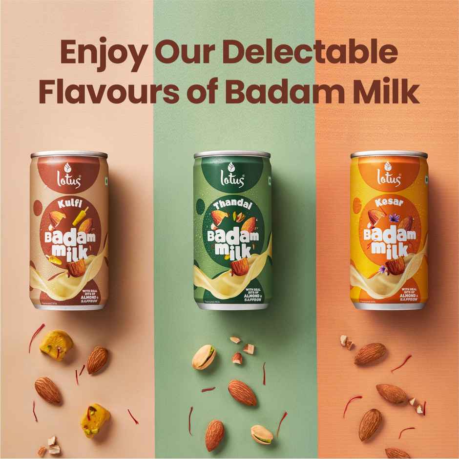 Lotus Kesar Badam Milk | With Real Bits Of Almonds And Saffron