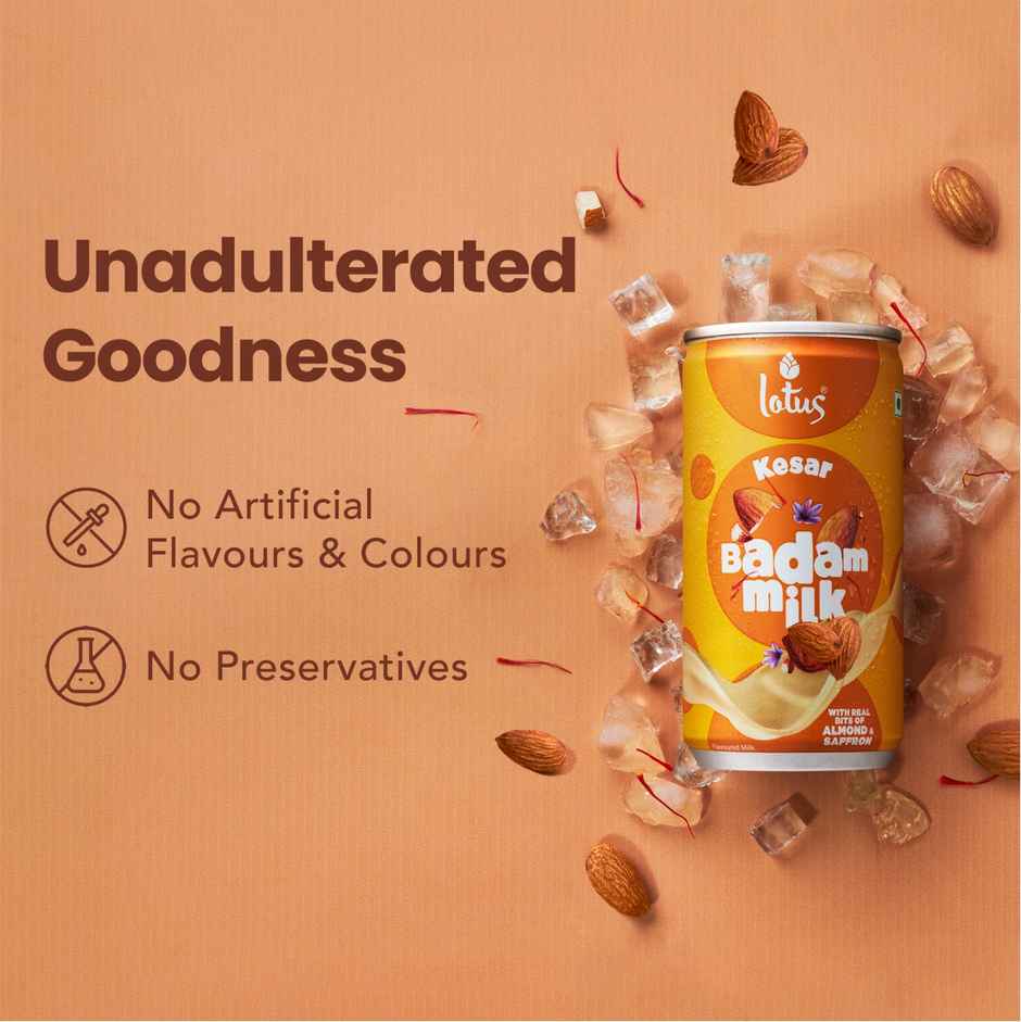 Lotus Kesar Badam Milk | With Real Bits Of Almonds And Saffron