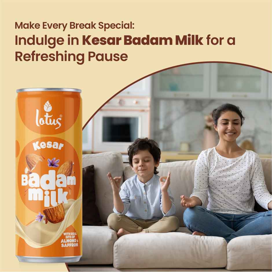 Lotus Kesar Badam Milk | With Real Bits Of Almonds And Saffron