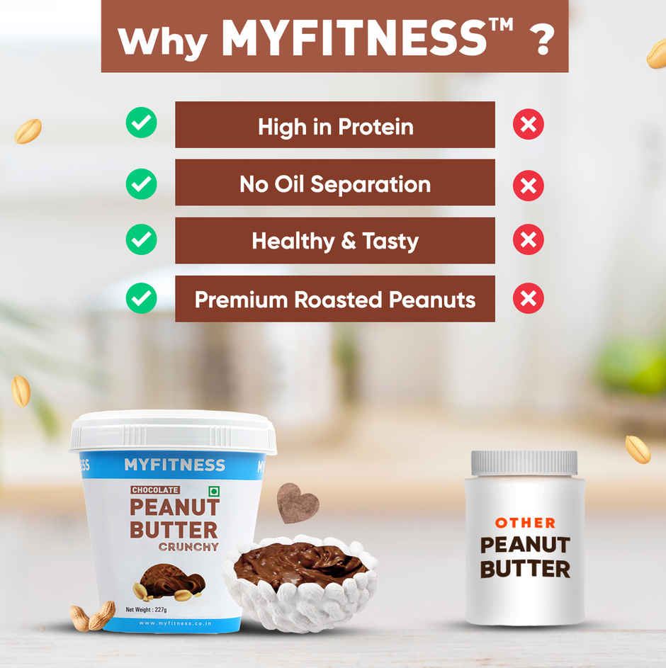 MyFitness Chocolate Peanut Butter Crunchy Spread | High Protein