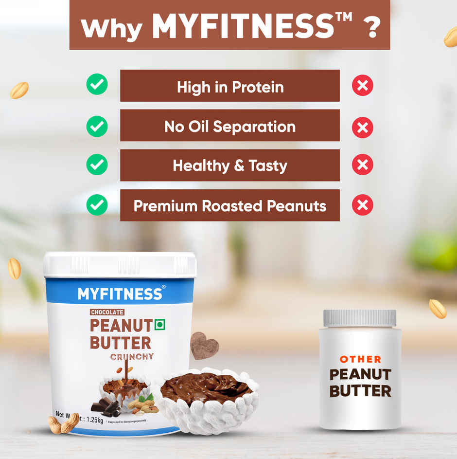 MyFitness Chocolate Peanut Butter Crunchy Spread | High Protein