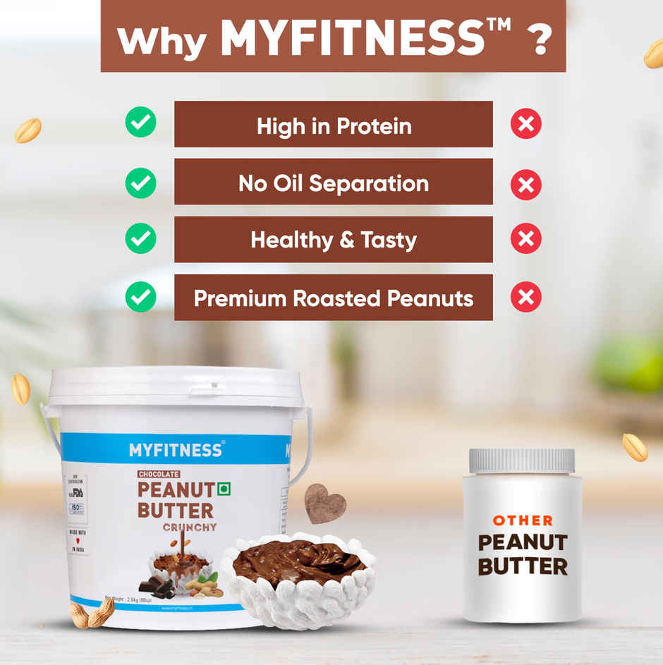 MyFitness Chocolate Peanut Butter Crunchy Spread | High Protein