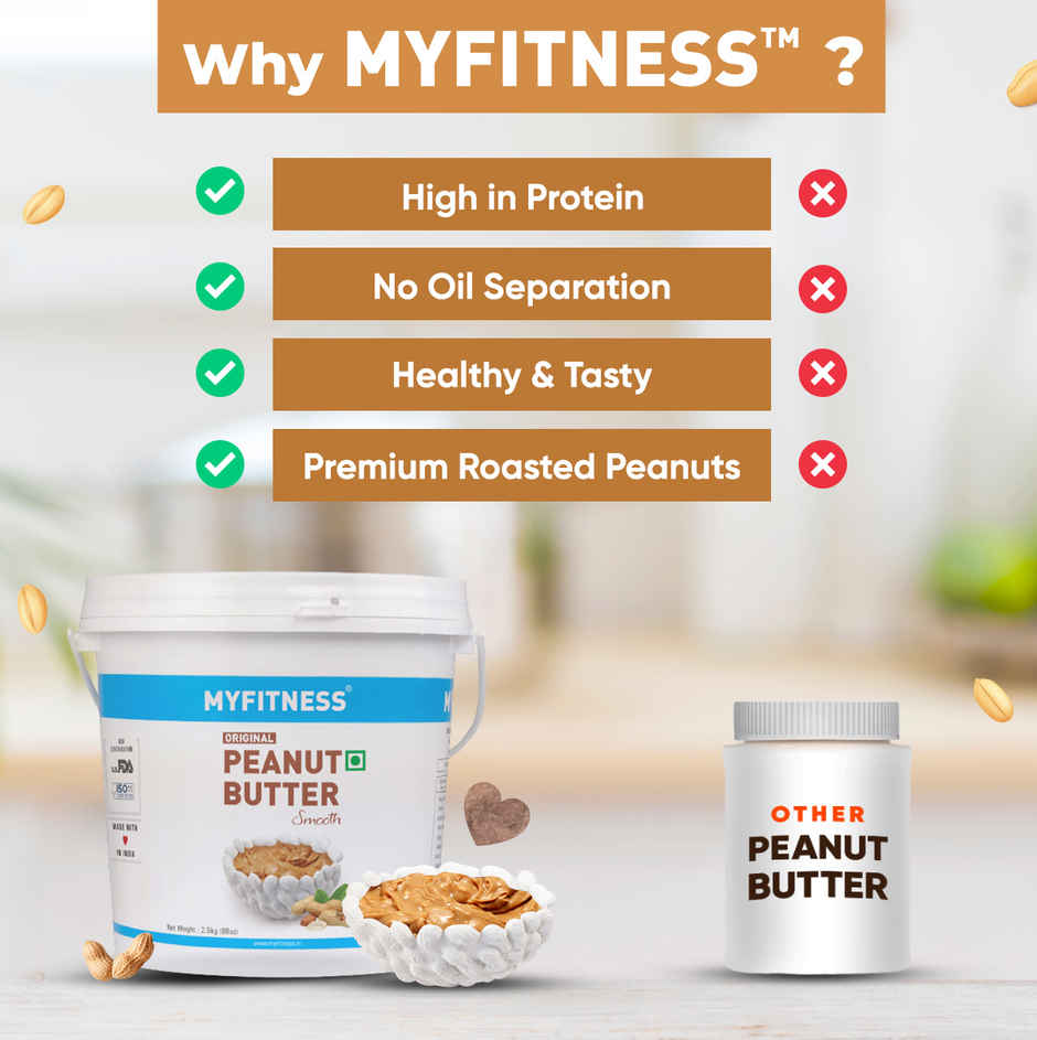 MyFitness Original Peanut Butter Smooth Spread | High Protein