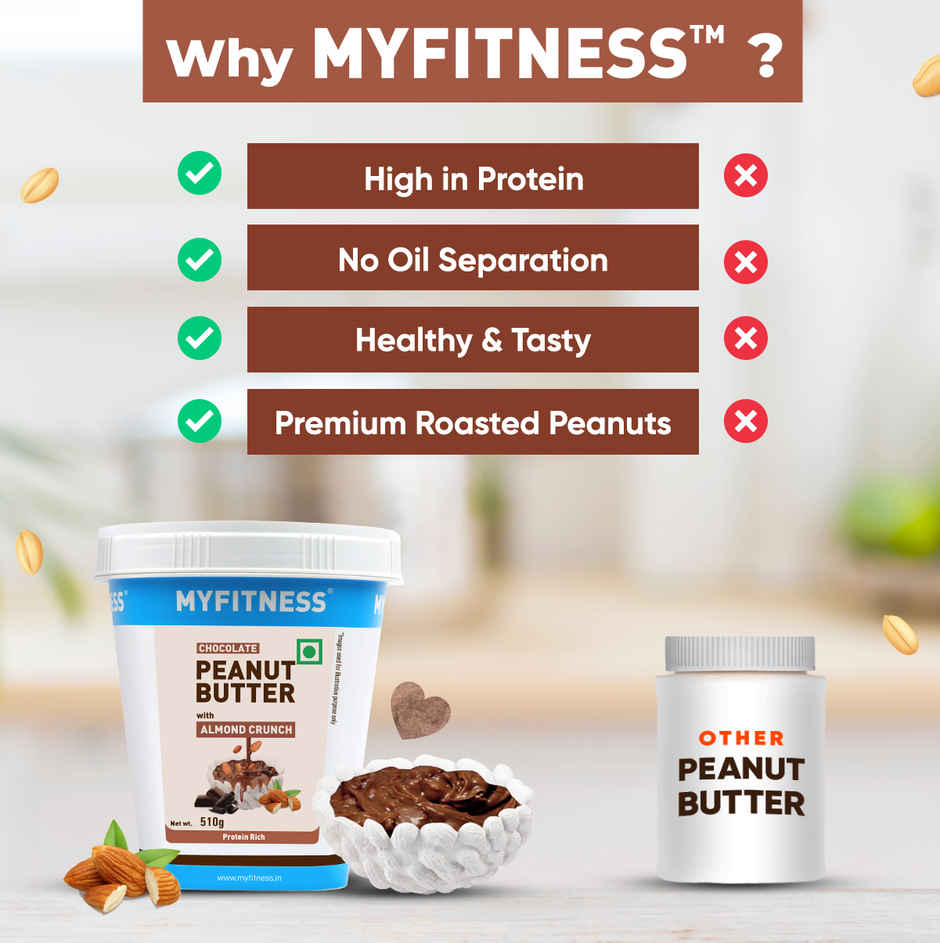 MyFitness Chocolate Peanut Butter with Almond Crunch | High Protein