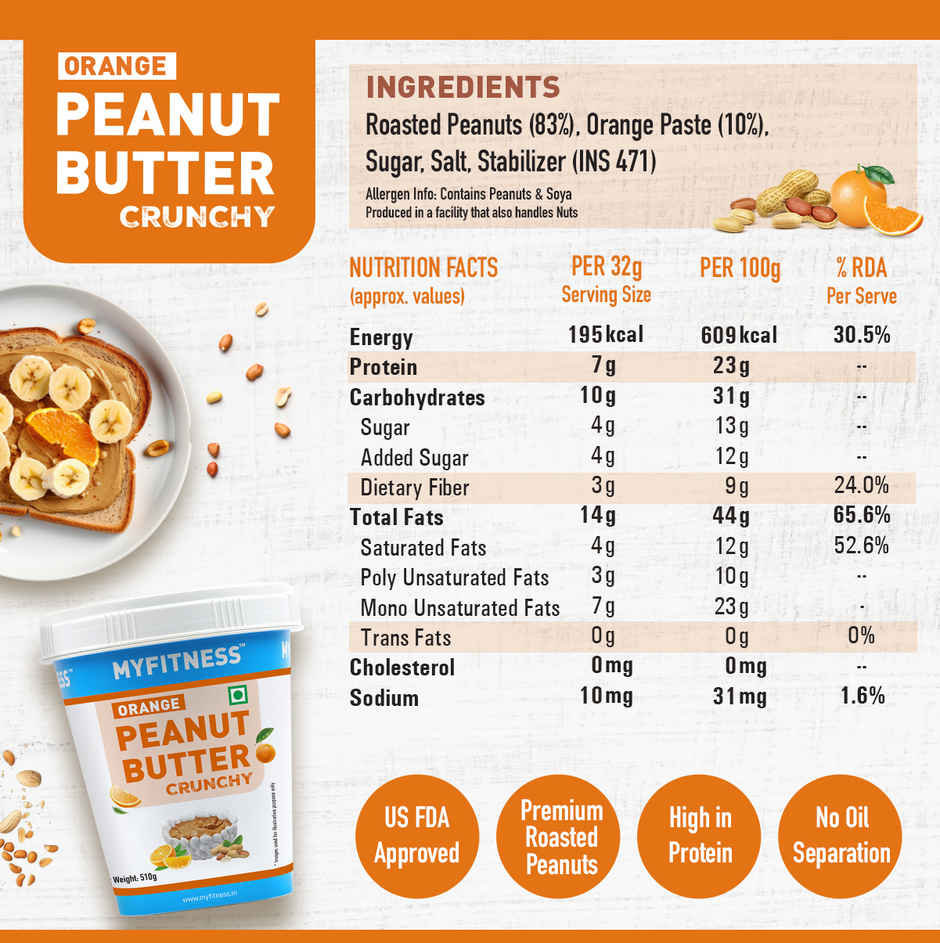 MyFitness Orange Peanut Butter Crunchy Spread