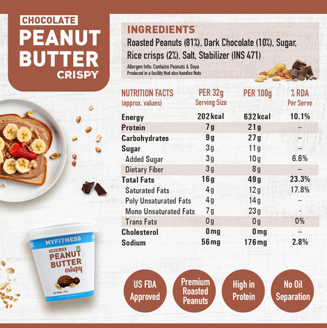 MyFitness Chocolate Peanut Butter Crispy Spread | High Protein