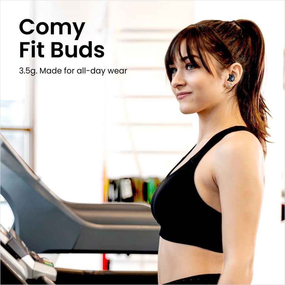 Portronics Harmonics Twins S5 Smart TWS Earbuds with LED Display, 15Hrs Playtime, Bluetooth 5.3V, Music & Game Modes, Low Latency, Ipx4 Water Resistant, Voice Assistant, Type C Fast Charging - Black