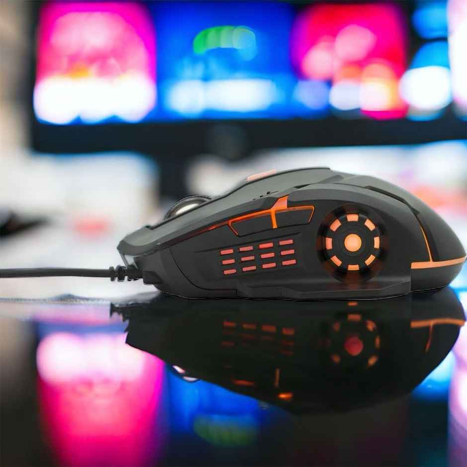 Intex Nova Gaming Wired Mouse | 4 DPI Shift with Max 3200 DPI | RGB Light | 1 Million Button & Smooth Scrolling | 1.4m Plug & Play Cable | Ergonomic Mouse for Win/iOS/Android - Black