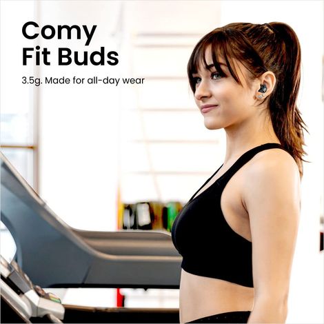 Portronics Harmonics Twins S5 Smart TWS Earbuds with LED Display, 15Hrs Playtime, Bluetooth 5.3V, Music & Game Modes, Low Latency, Ipx4 Water Resistant, Voice Assistant, Type C Fast Charging - Black